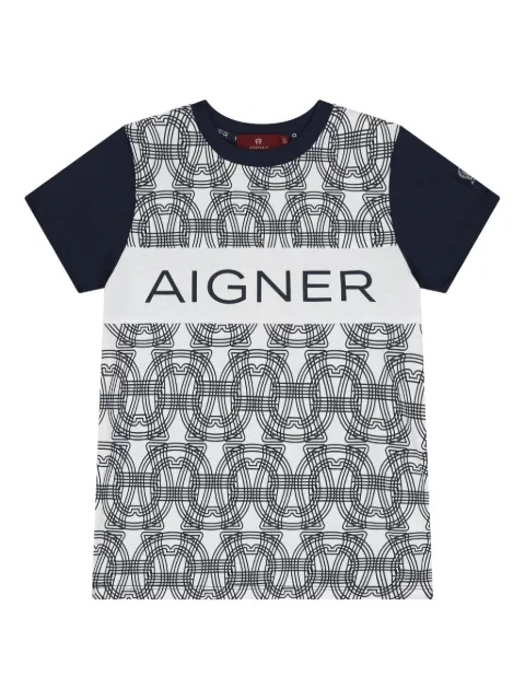 Aigner Kids playera manga corta con motivo del logo