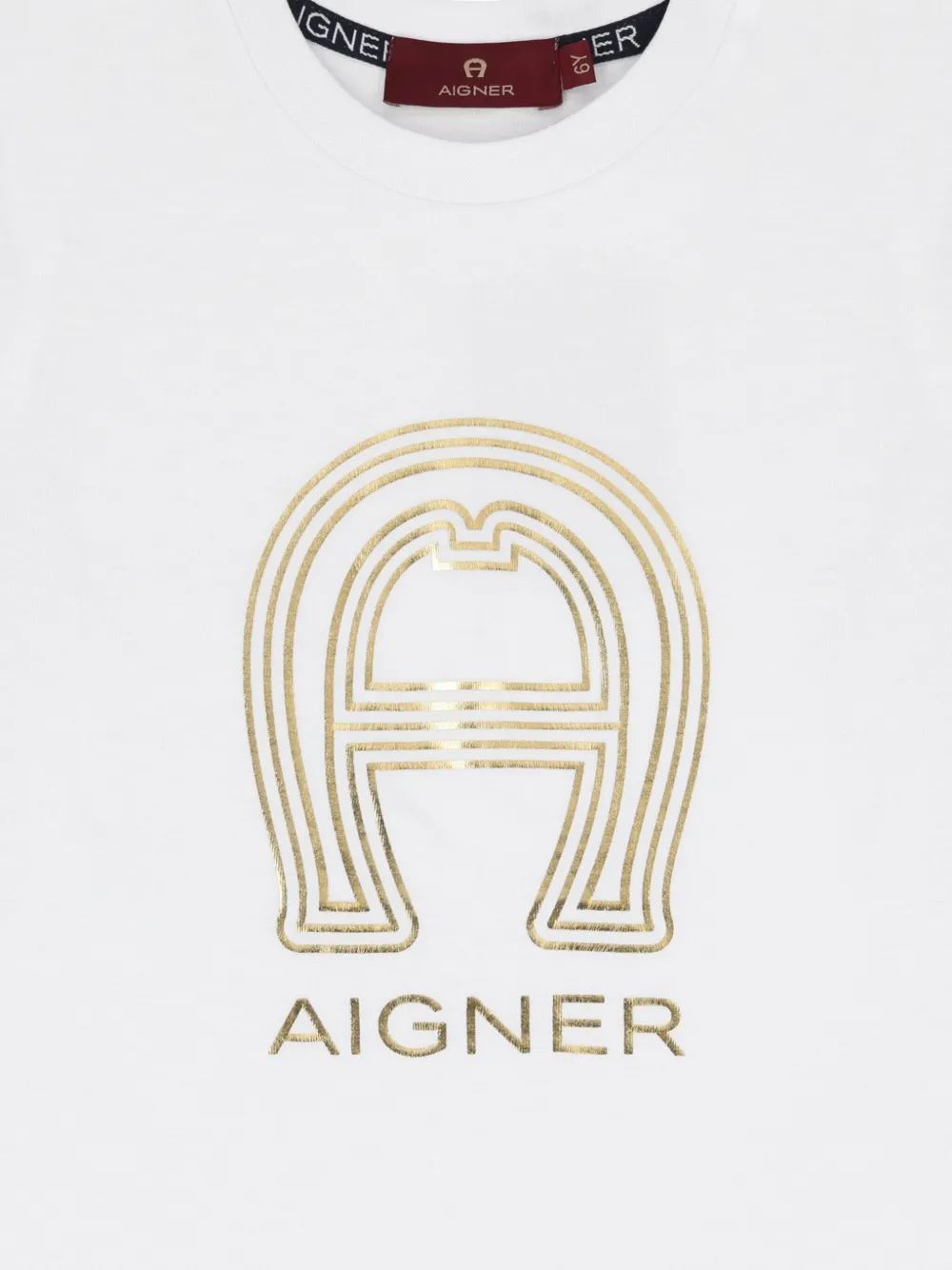 Aigner Kids gold-logo horseshoe T-shirt Wit