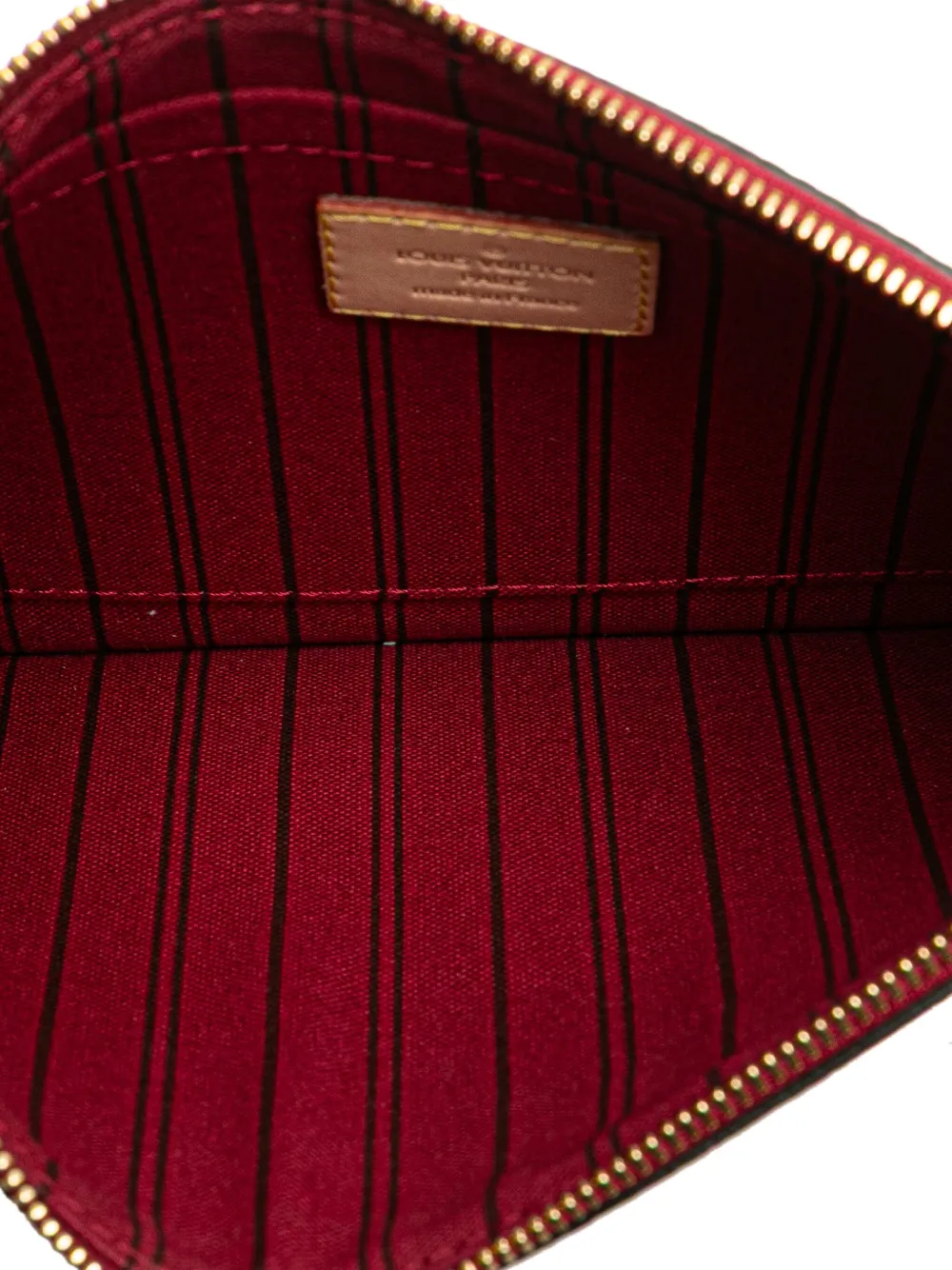 Pre-owned Louis Vuitton 2014 Monogram Neverfull Pouch In Brown