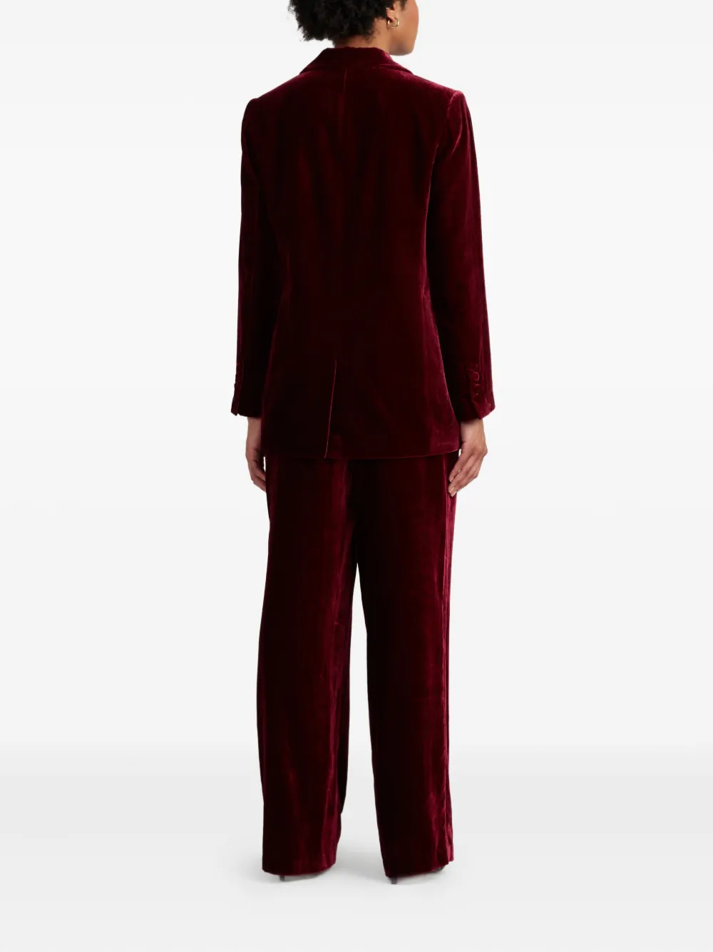 Chinti & Parker Star-detail Velvet Blazer In Burgundy