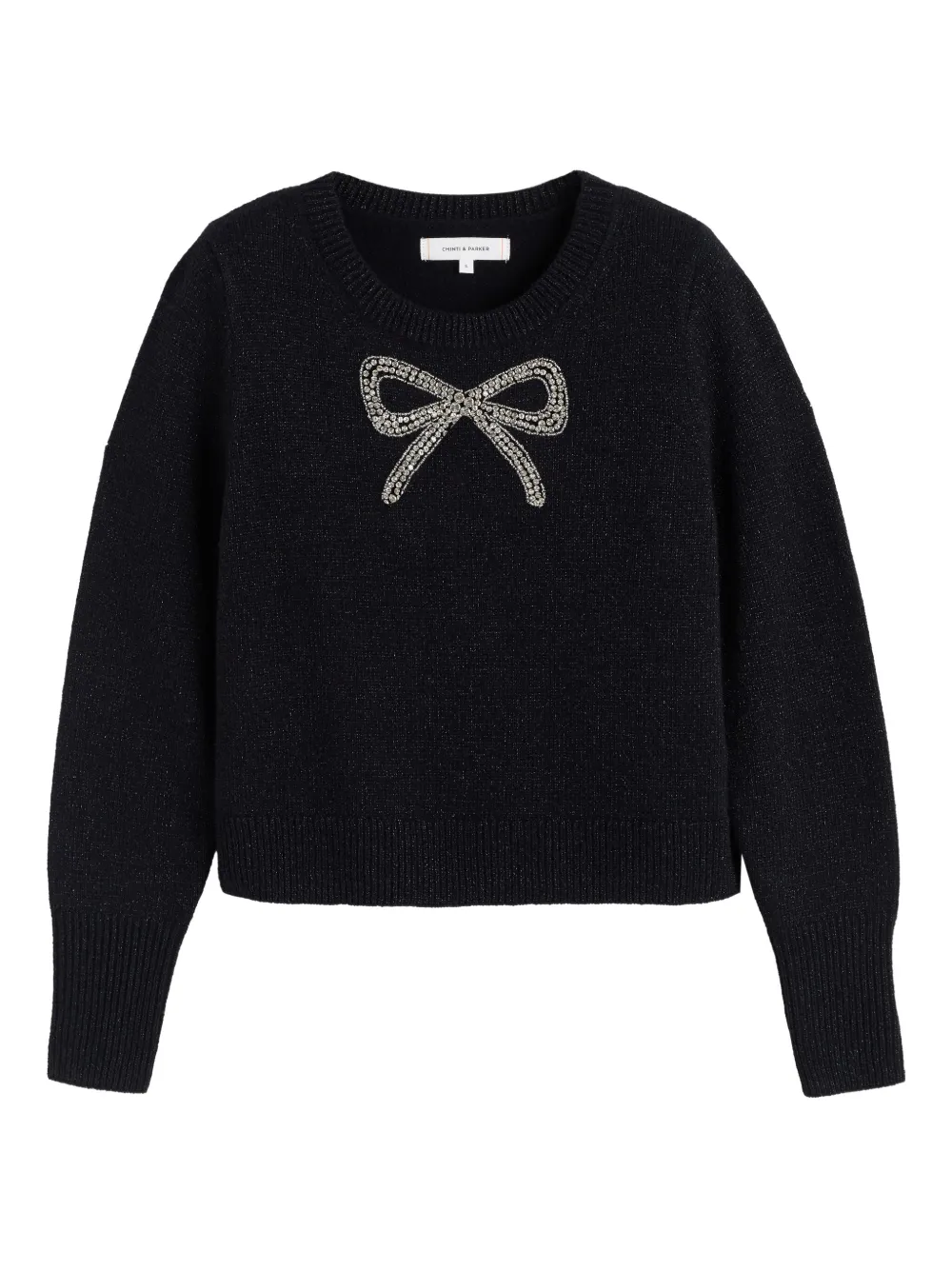 Chinti & Parker Embellished-bow Sweater In Black