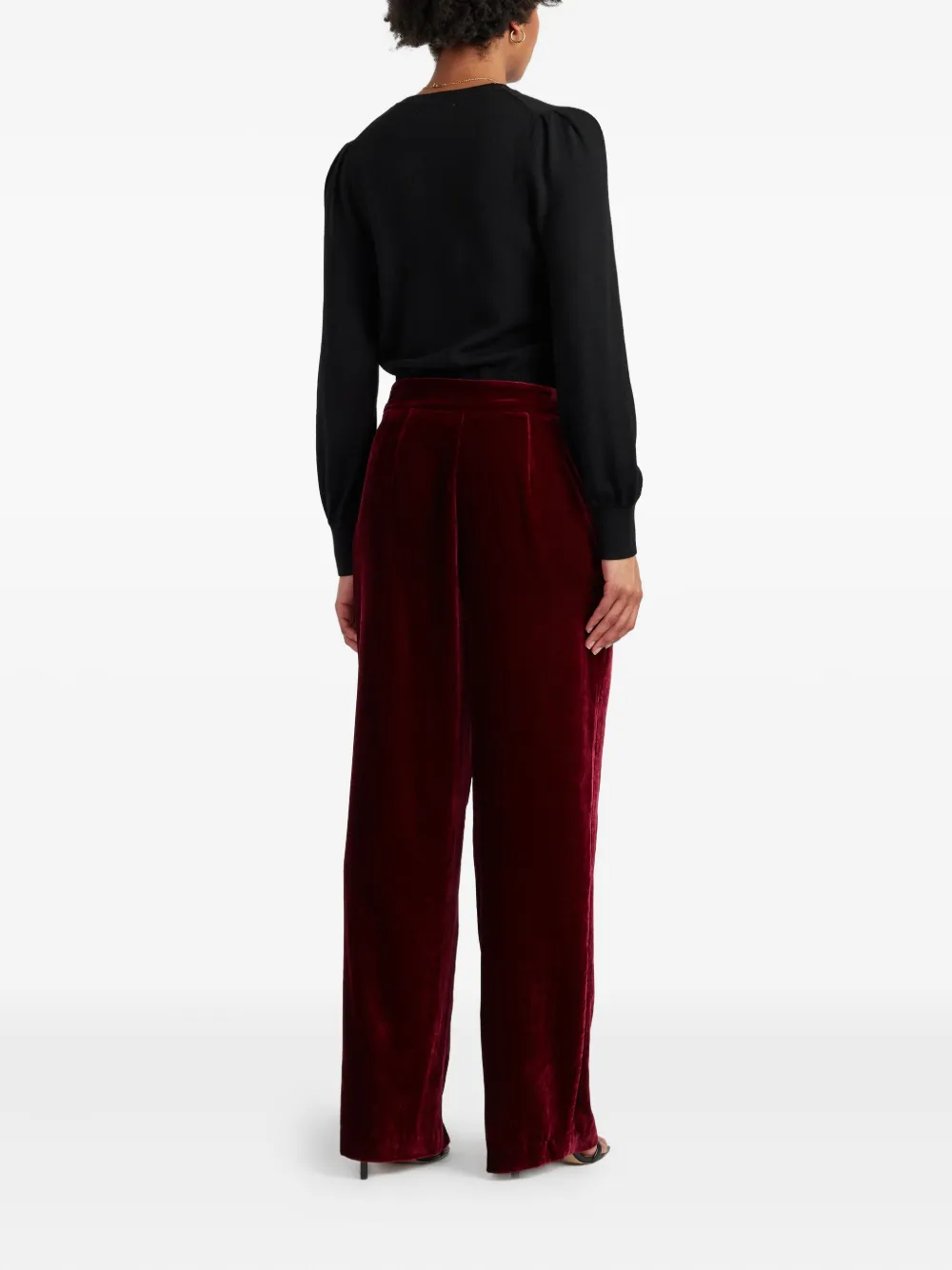 Chinti & Parker Velvet Trousers In Burgundy