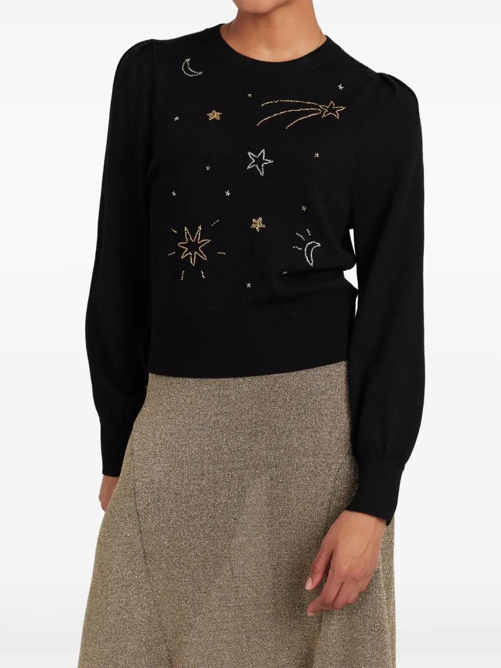 Chinti & Parker Sweater met sterrenprint Zwart