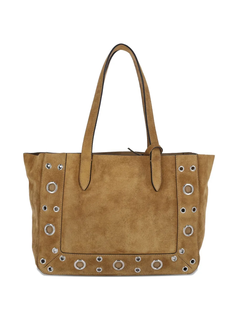 Valentino Garavani eyelet-embellished suede tote bag - Beige