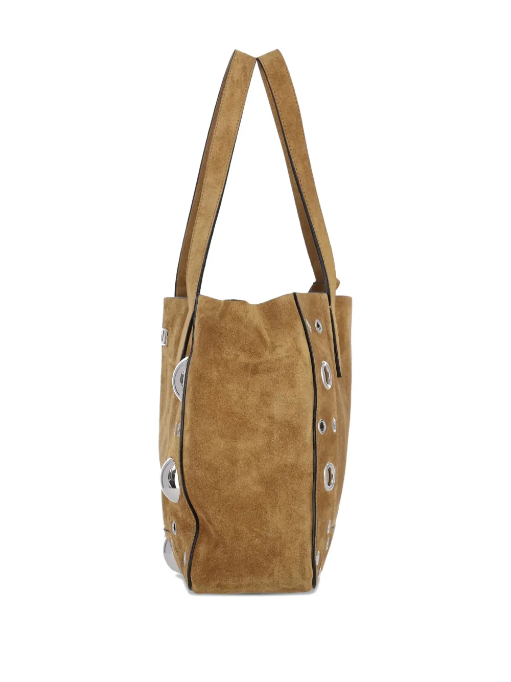 Valentino Garavani eyelet-embellished suede tote bag Beige
