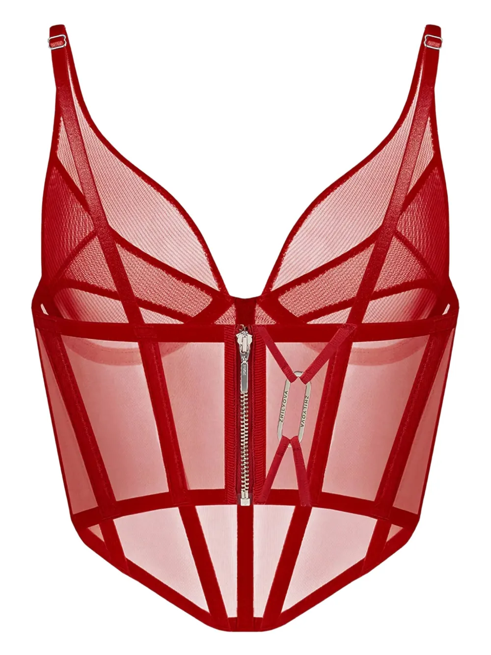 Zhilyova Asteria Mesh Corset In Red