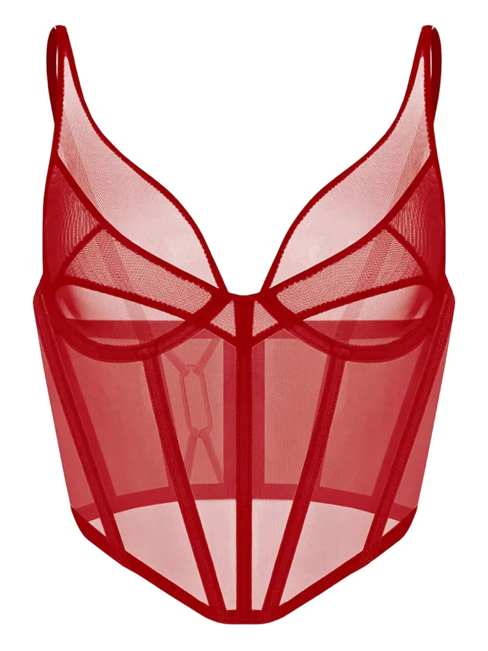 Zhilyova Asteria Mesh Corset In Red