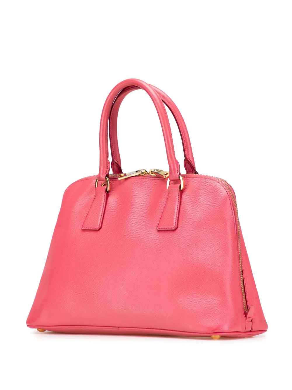 Pre-owned Prada 2013-2025 Medium Saffiano Lux Promenade Satchel In Pink