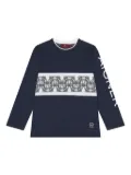 Aigner Kids logo-print long-sleeve top - Blue