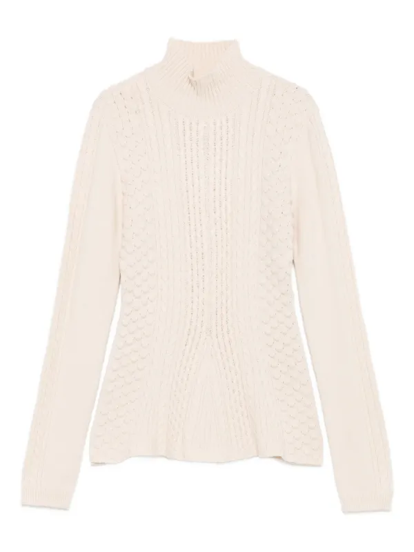 TWINSET Rollkragenpullover Mit Zopfmuster Nude FARFETCH DE