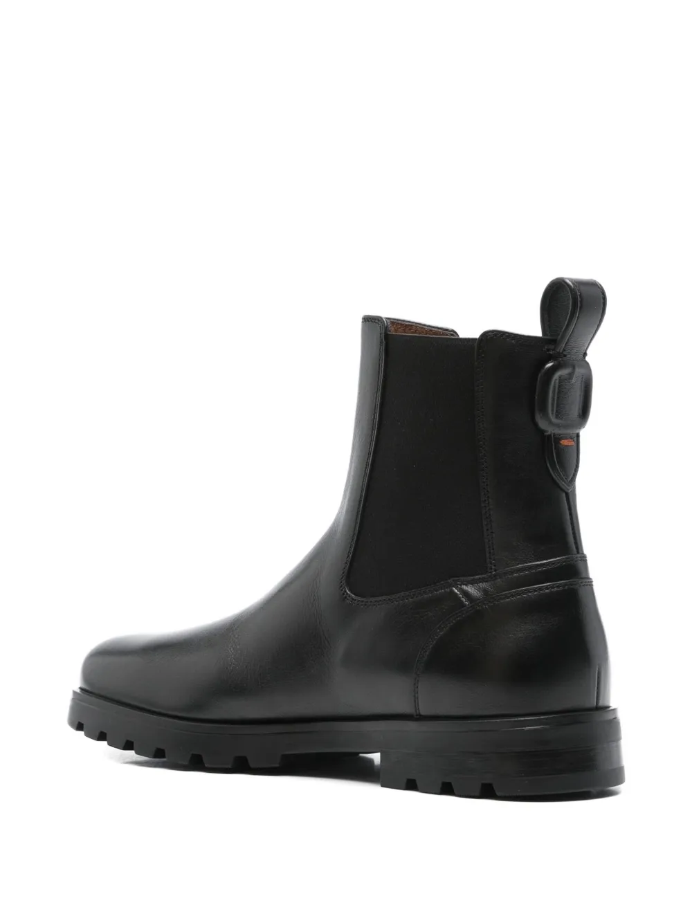 Santoni elastic-panel leather boots Black