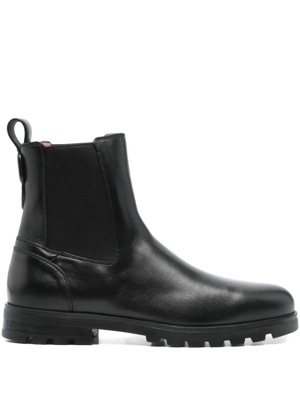 Santoni elastic-panel leather boots Black