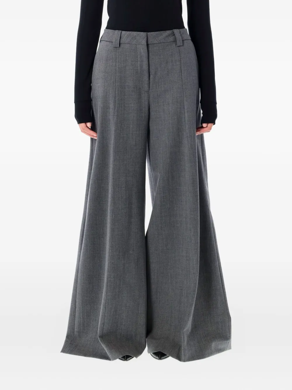 pleated wide-leg trousers