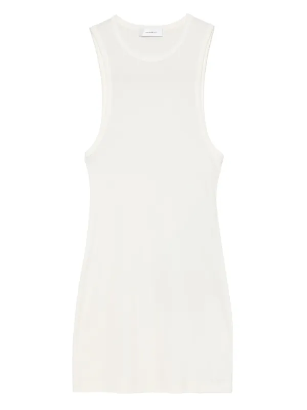 WARDROBE.NYC Racer Ribbed Tank Top in White