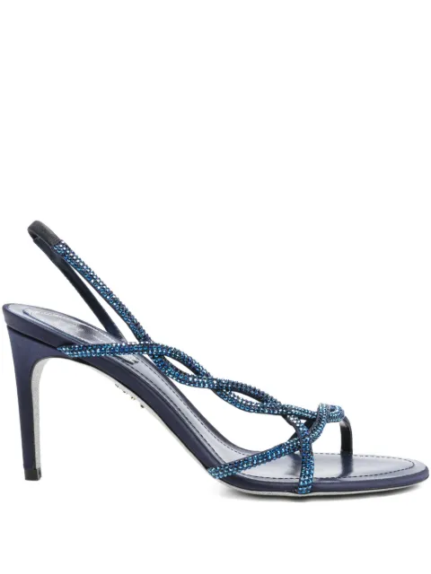 René Caovilla 80mm Braid crystal-embellished slingback sandals