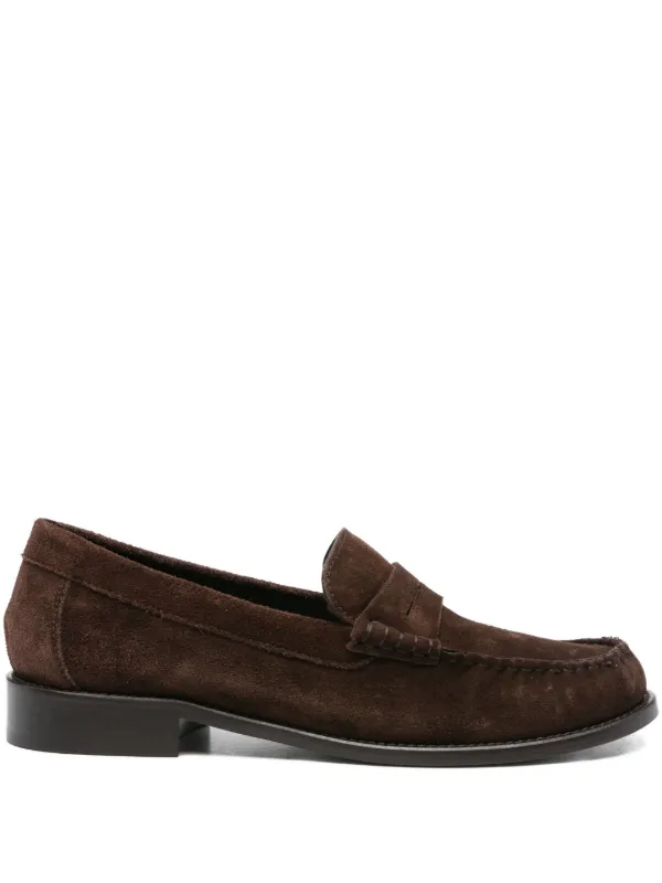 Paris Texas Penny-strap Suede Loafers in Brown