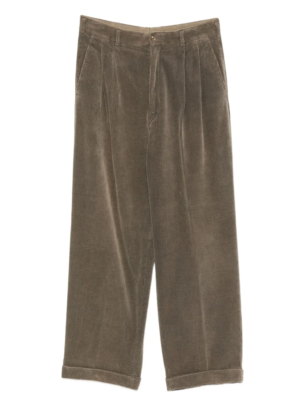 Comme Des Garçons Pre-Owned 1990s pleated corduroy trousers | Brown | Image 1