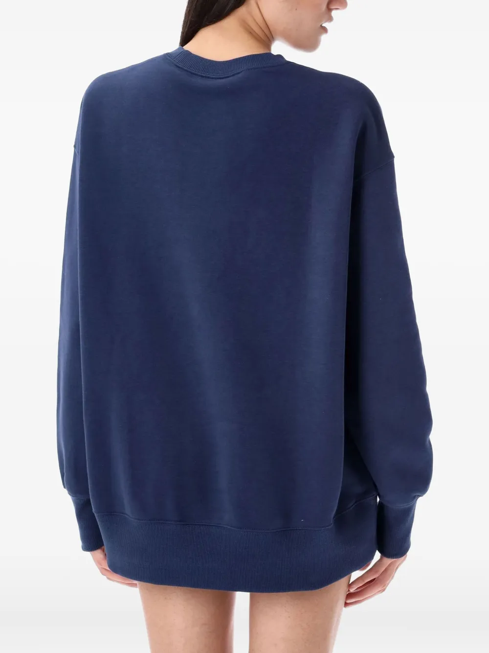 Nike logo-embroidered crew-neck sweatshirt Blauw