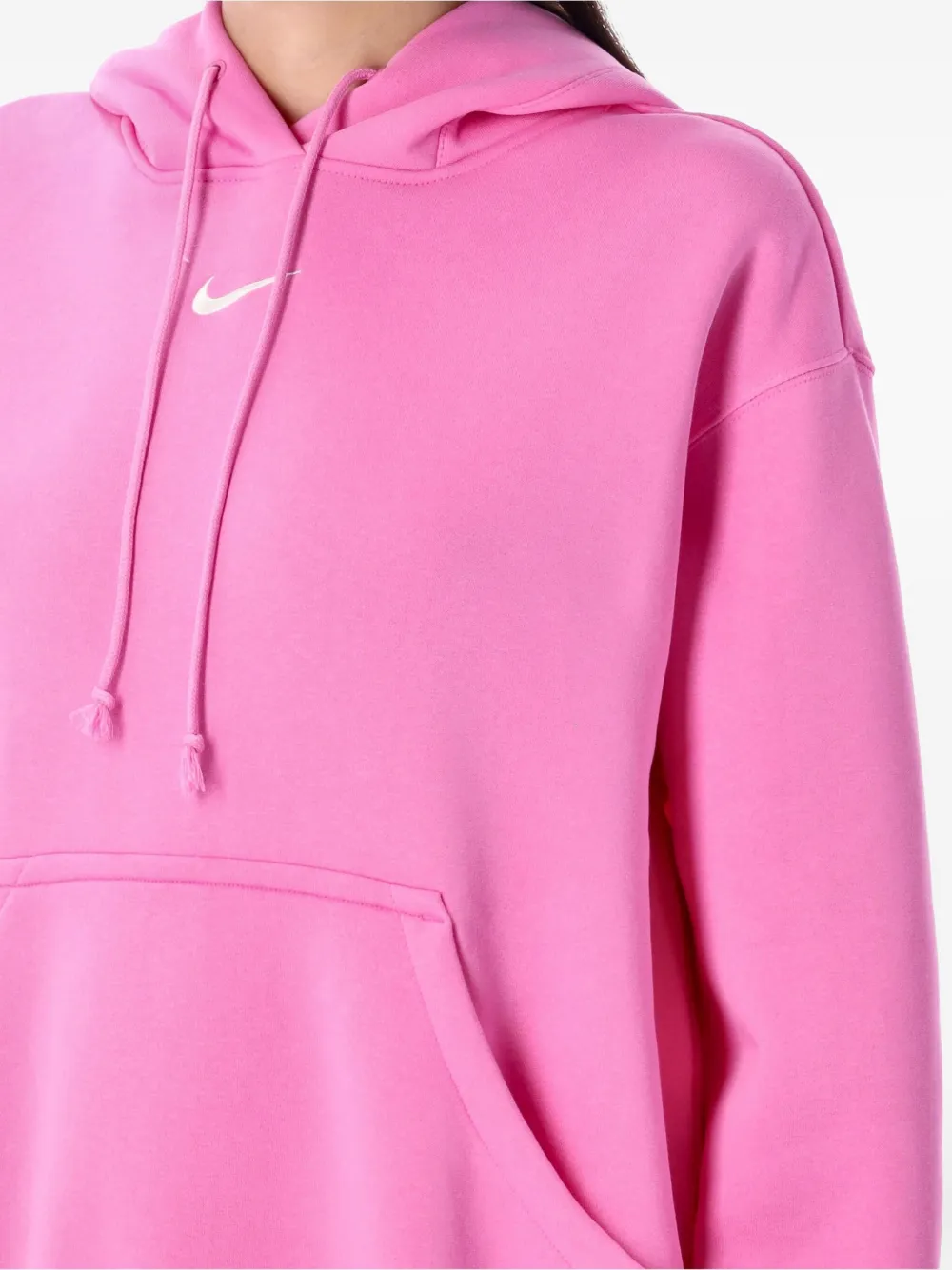 Nike logo-embroidered hoodie Roze