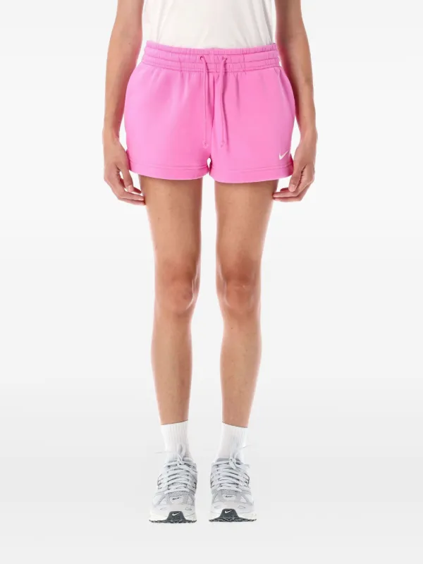 nike fleece shorts pink