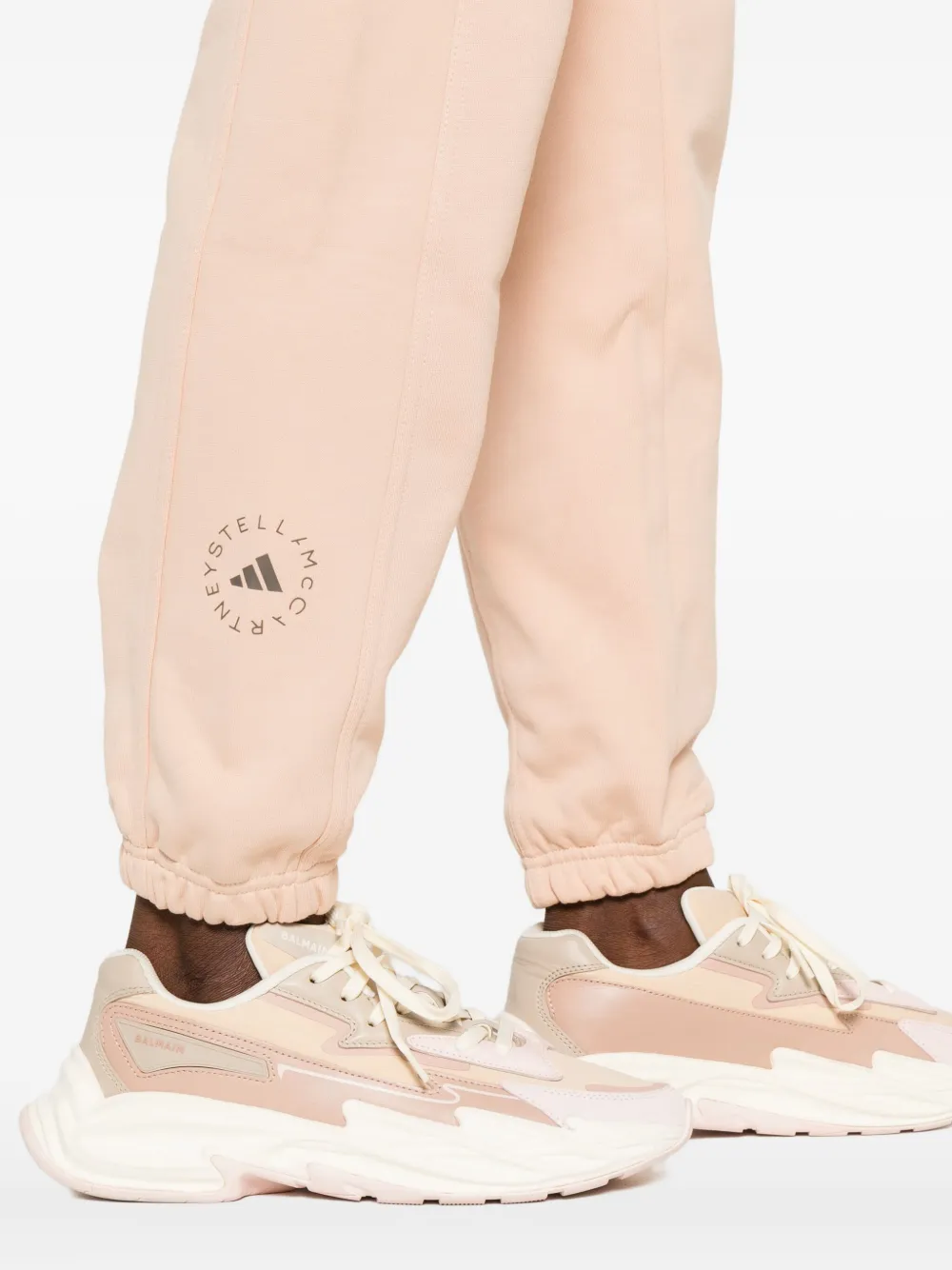 adidas by Stella McCartney drawstring-cuffed track pants Beige