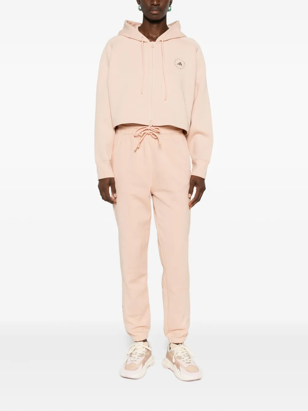 adidas by Stella McCartney drawstring-cuffed track pants Beige