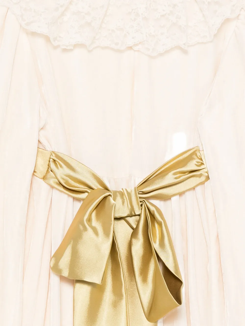 La Stupenderia Jurk met kant en strik Beige