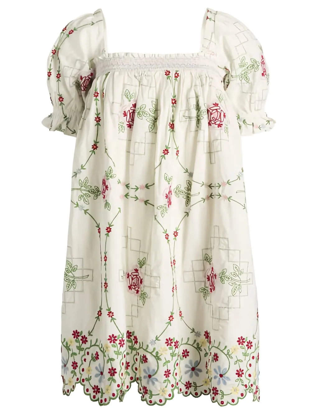 DAMSON MADDER Lulu embroidered dress - Bianco