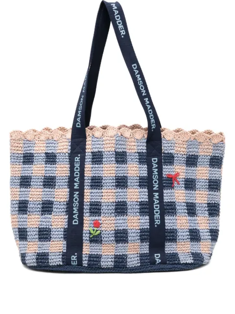 DAMSON MADDER Raffia tote bag