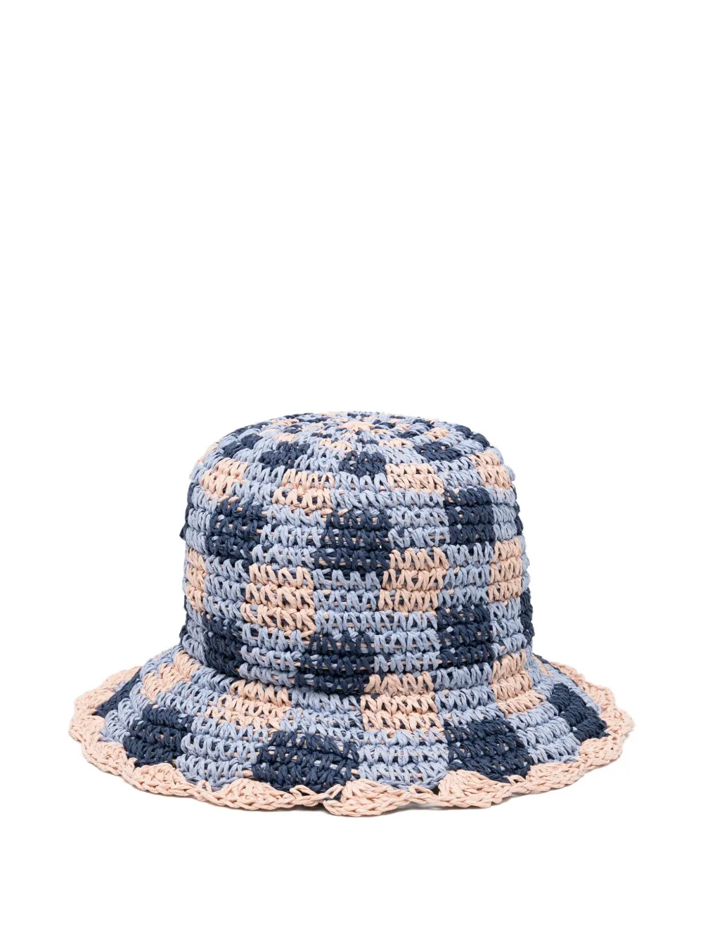DAMSON MADDER Vissershoed met gingham-ruit - Blauw