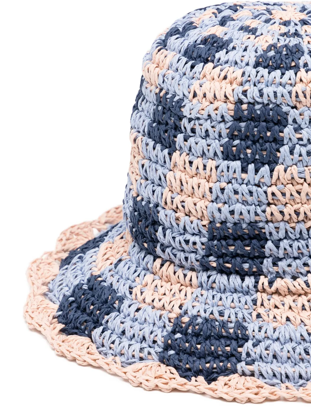 DAMSON MADDER Vissershoed met gingham-ruit Blauw