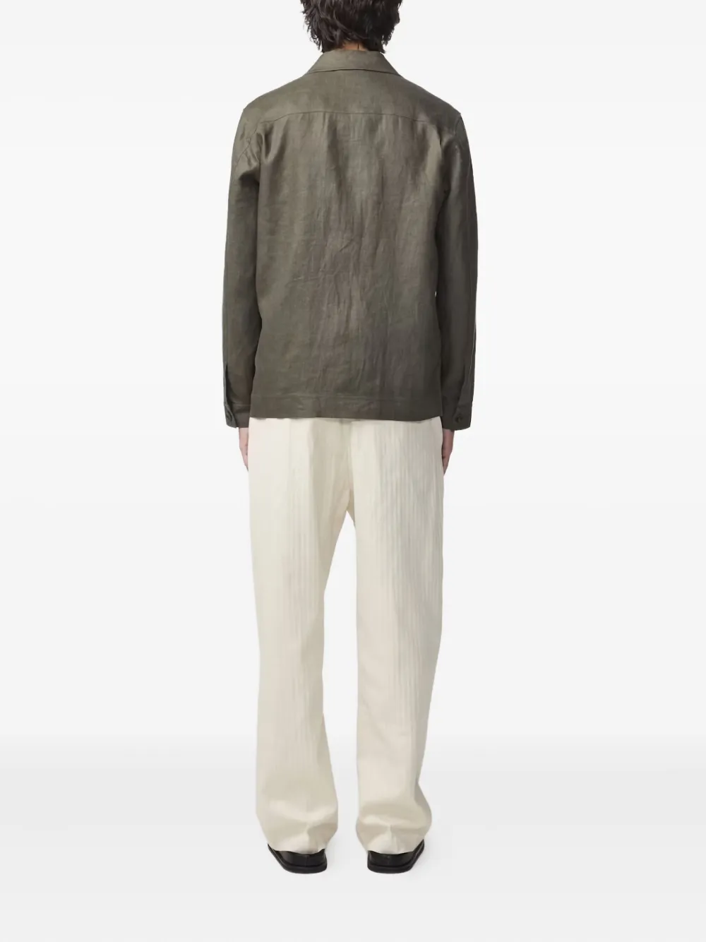 Nn07 Olav Linen Jacket In Green