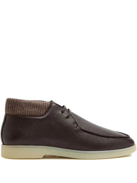 Aurélien leather knitted-cuff boots