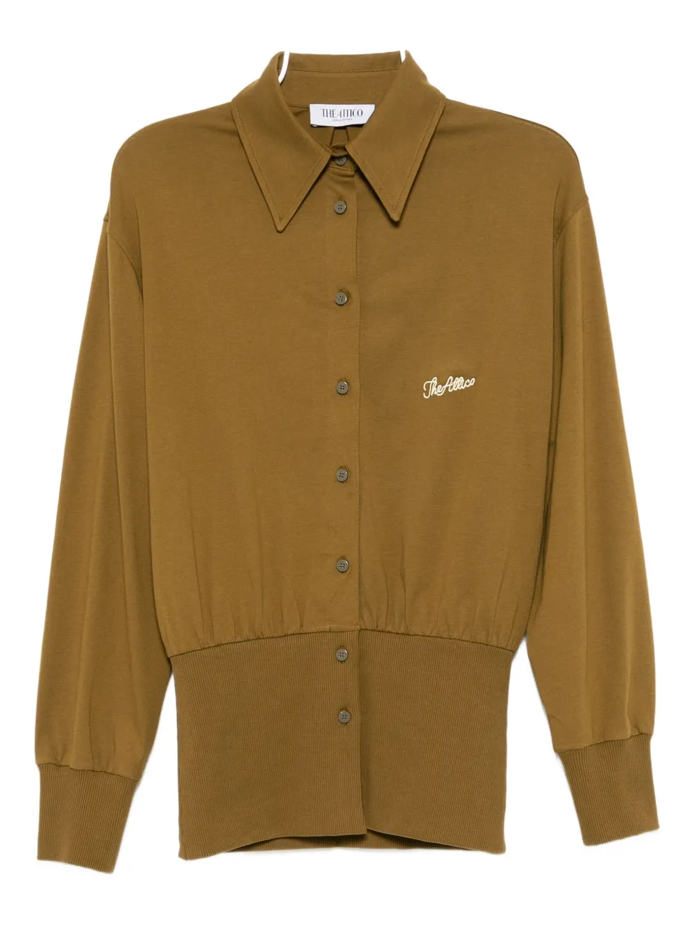 The Attico Blouse met geborduurd logo Bruin
