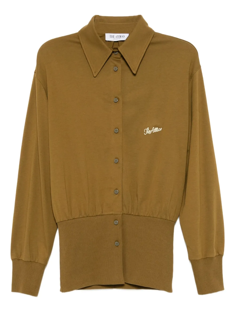 The Attico logo-embroidered shirt | Brown | Image 1