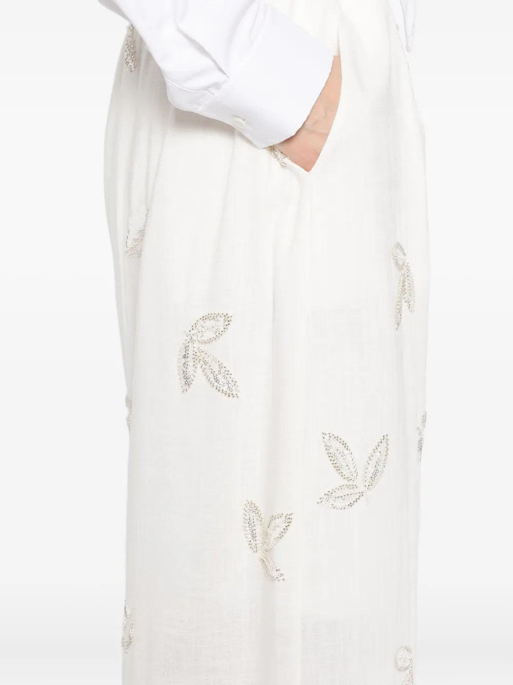 Marques' Almeida Sequin-embellished Trousers In White