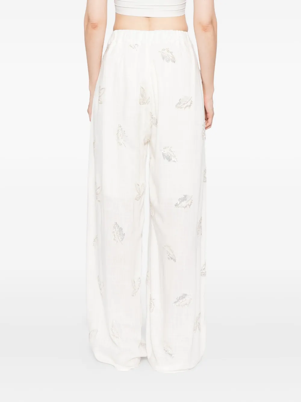 Marques' Almeida Sequin-embellished Trousers In White