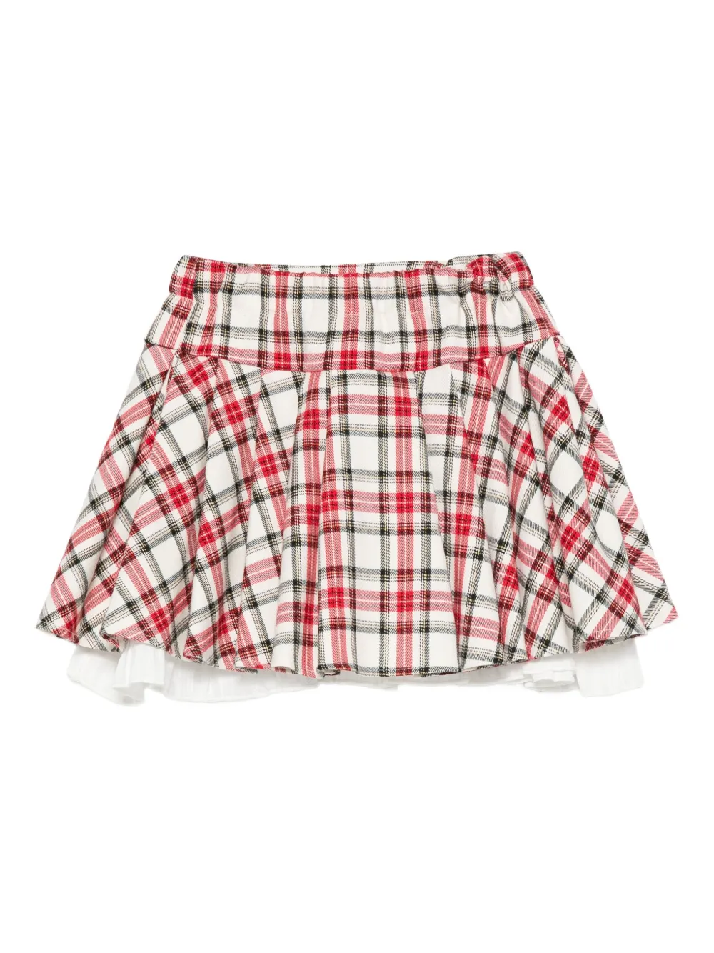 La Stupenderia Geruite rok met ruches - Wit