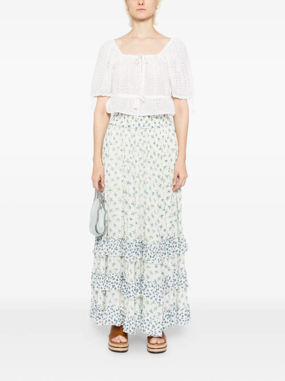 Free People Rok met bloemenprint - Beige