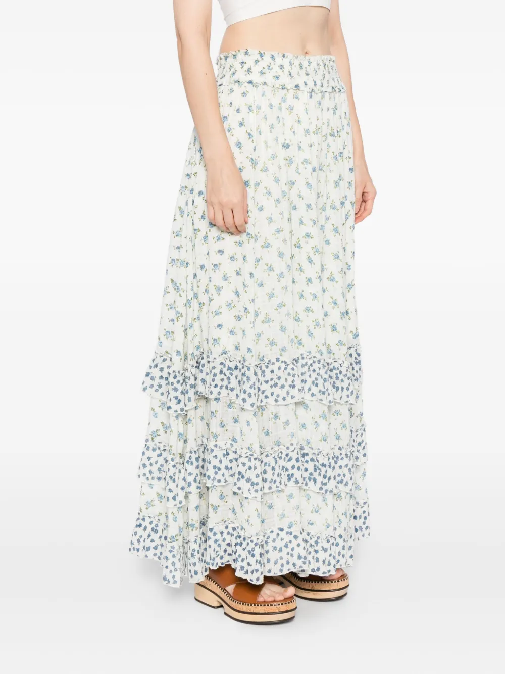 Free People Rok met bloemenprint Beige
