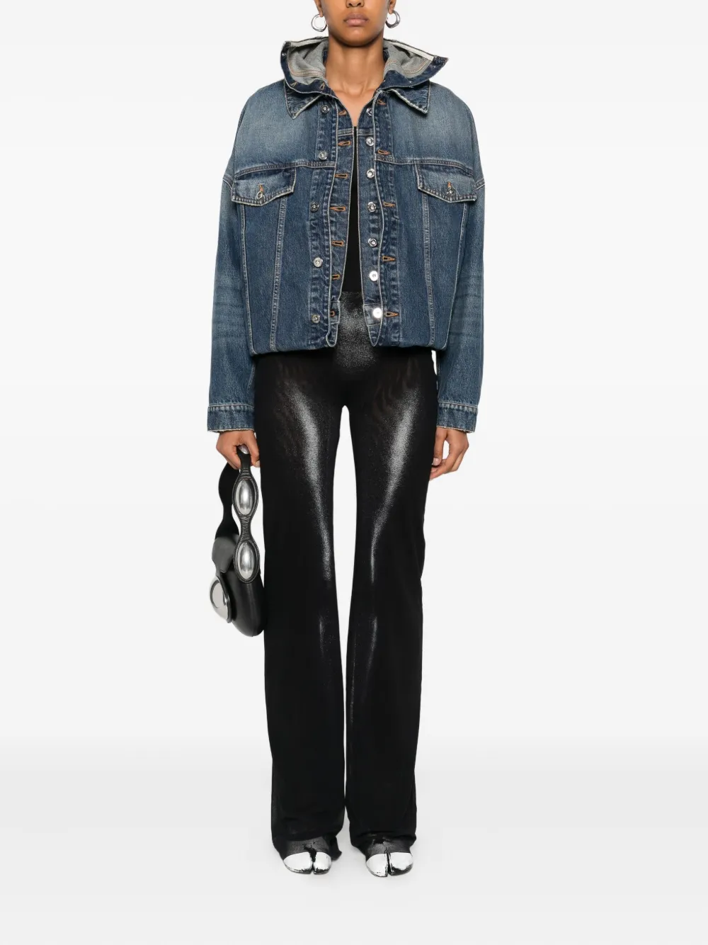 Jean Paul Gaultier Straight broek met body print - Zwart