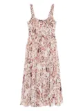 Needle & Thread leopard smocked gown - Neutrals
