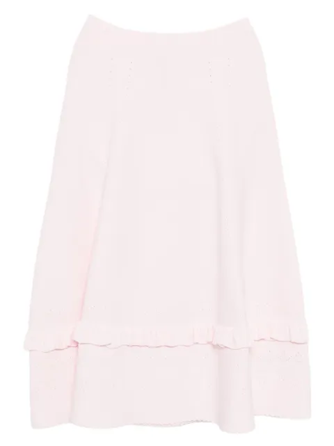 Needle & Thread pointelle-trim knitted skirt