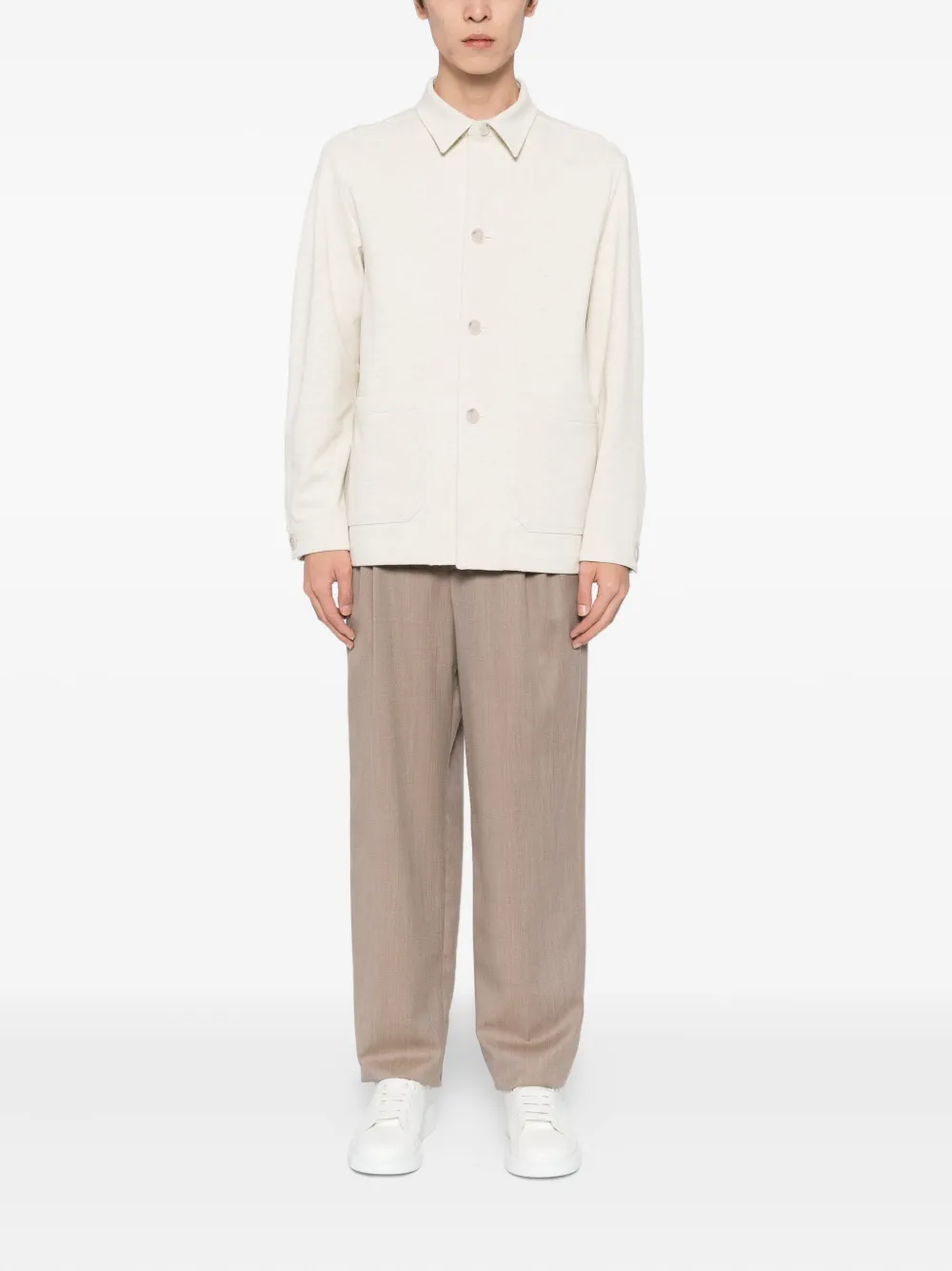 BOSS Button-up shirtjack Beige