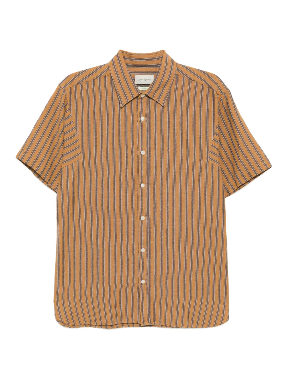 Oliver Spencer Gassison striped shirt | Orange | Image 1