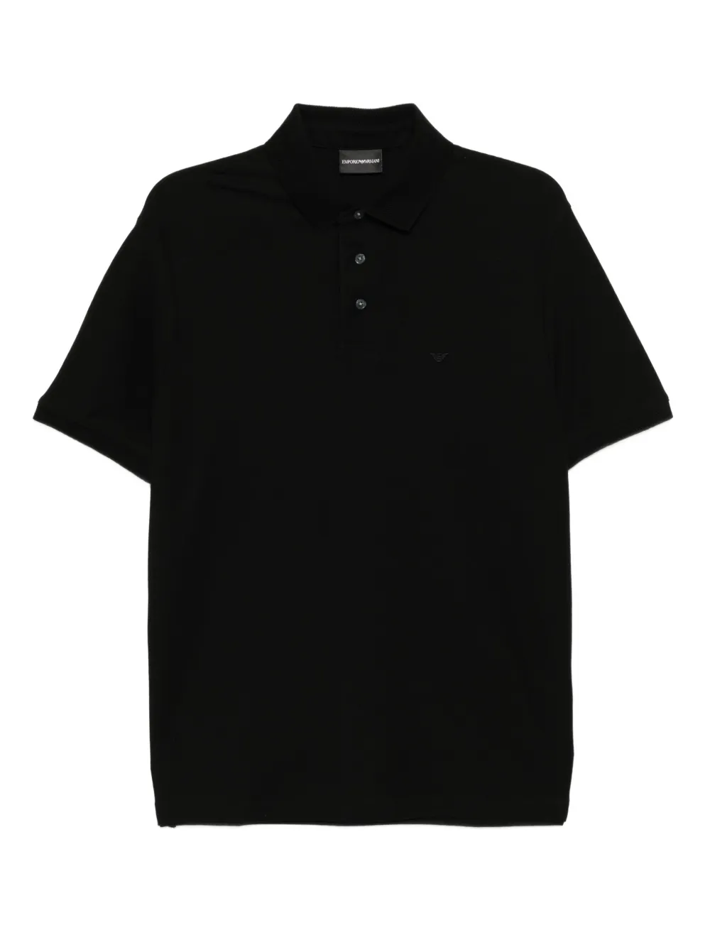 Emporio Armani Katoenen poloshirt met geborduurd logo Zwart