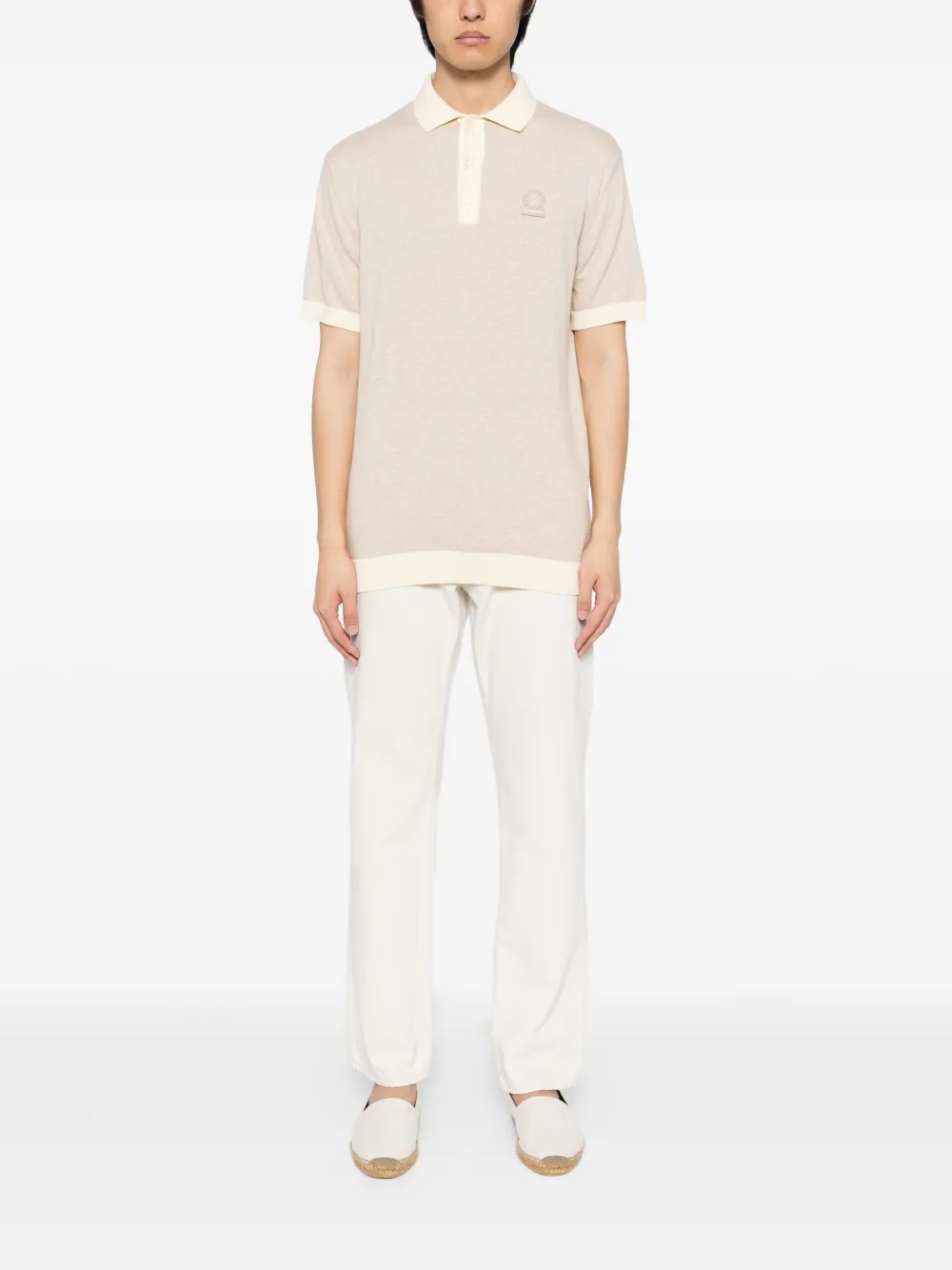 SANDBANKS Poloshirt met geborduurd logo - Beige