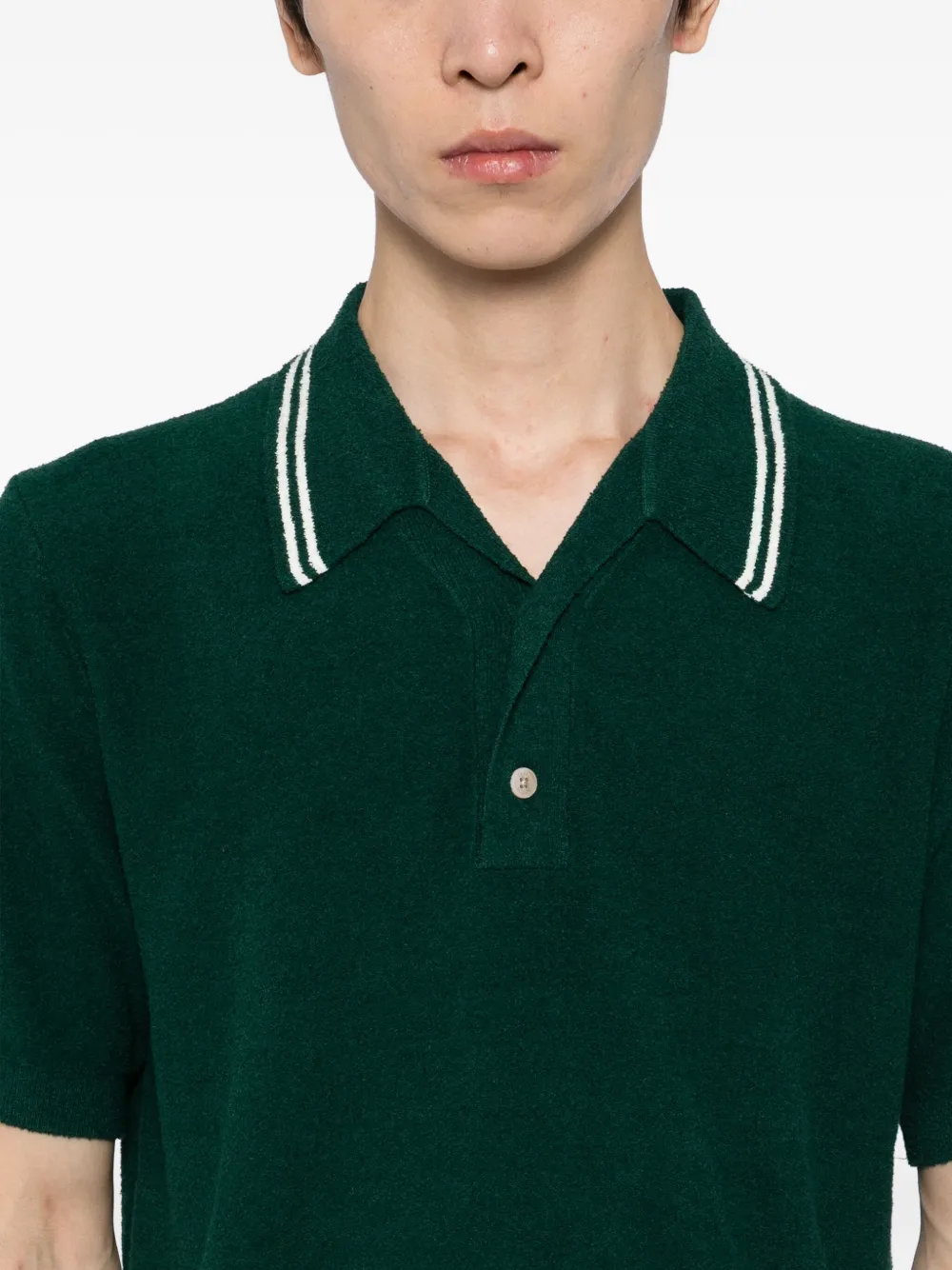 Wax London Boucle Short-sleeves Polo Shirt In Green