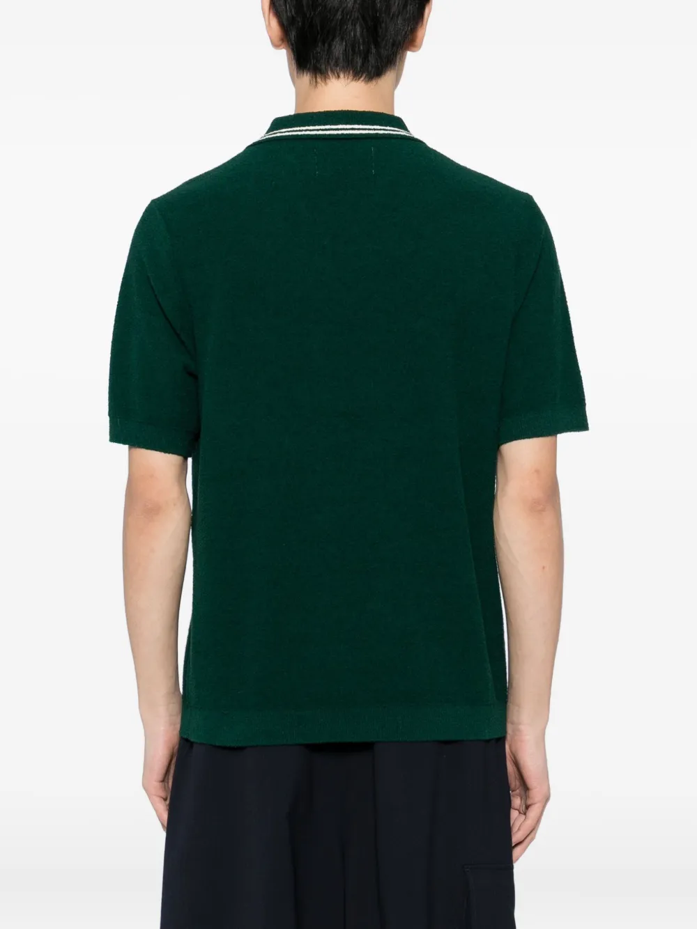 Wax London Boucle Short-sleeves Polo Shirt In Green