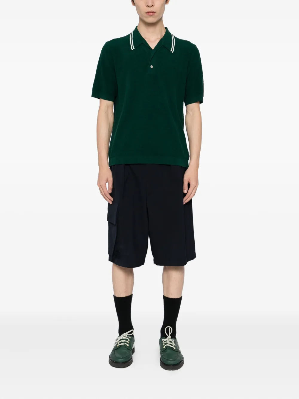 Wax London boucle short-sleeves polo shirt - Groen